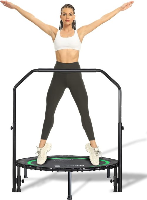 ZIZE Bikes - Darchen 450 lbs Mini Trampoline for Adults, Indoor Small Rebounder Exercise Trampoline for Workout Fitness for Quiet and Safely Cushioned Bounce, [40 Inch]…