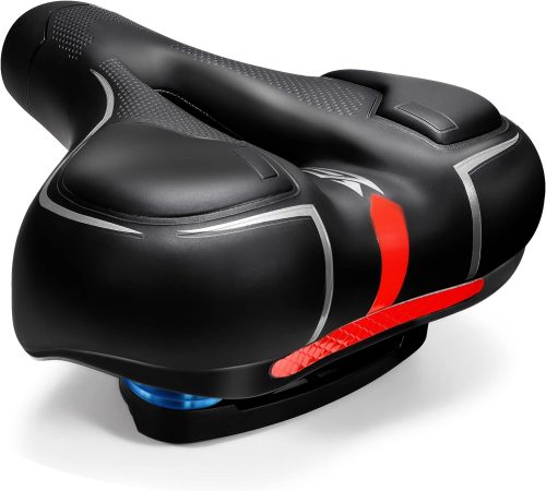 ZIZE Bikes - IPOW Comfort Bike Seat for Women or Men, Bicycle Saddle Replacement Padded Soft High Density Memory Foam with Dual Shock Absorbing Rubber Balls Suspension Universal Fit for Indoor/Outdoor Bikes