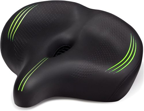 ZIZE Bikes - CDYWD Oversized Bike Seat for Men & Women Comfort - Extra Wide Soft Cushion Bicycle Seat Comfortable Replacement - Large Padded Bike Saddle for Exercise, Spin, Stationary, Cruiser, City Bike or Ebike