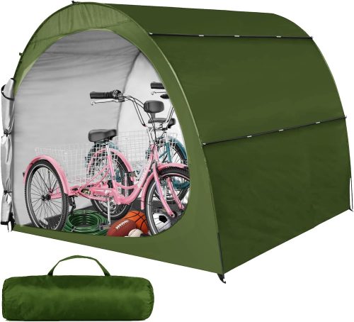 ZIZE Bikes - H&ZT Bike Storage Tent, Patio Storage Shed, Outdoor Storage Cover for Bicycle Lawn Mower Garden Tools, Waterproof Bike Storage Tent Shelter (Arch Black XL, 230D Oxford)