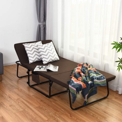 ZIZE Bikes - Giantex Folding Bed, 3 in 1 Convertible Sleeper Bed with Mattress, Adjustable with 6 Positions, 550lbs Max Weight Capacity, Portable Guest Bed for Small Room Bedroom Living Room, 78" x 35