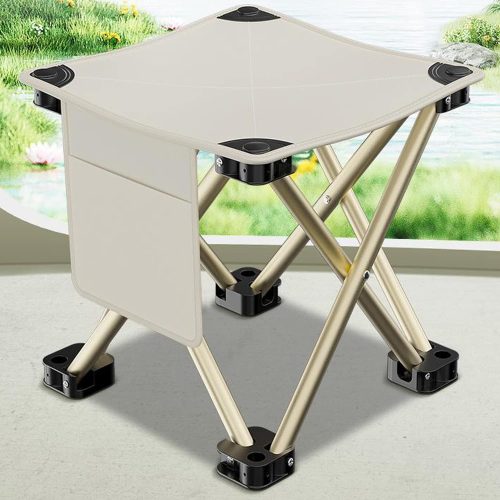 ZIZE Bikes - VSSOLO Camping Stool. Load Capacity 550 lbs Upgraded 13 Inch Portable Folding Stool.Lightweight Stool Ideal for Adult Fishing Outdoor Walking Beach Picnics (Black)
