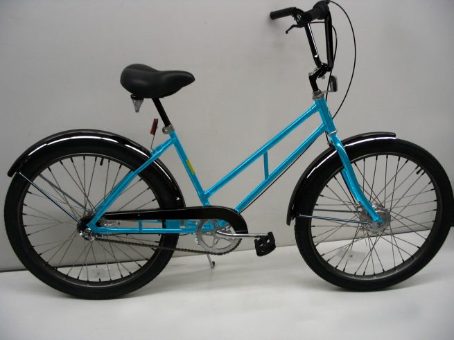 Supersized Newsgirl with High Rise Handlebars blue bike