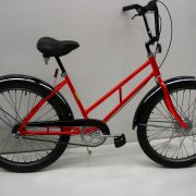 Supersized Newsgirl with High Rise Handlebars red bike