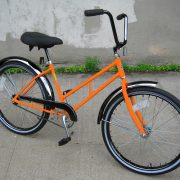 Supersized Newsgirl with High Rise Handlebars orange bike