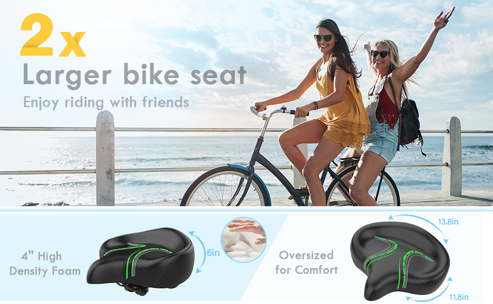 2X Larger Bluewind bike seat
