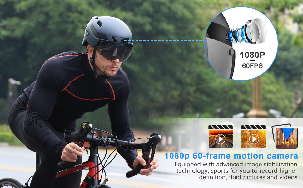 Sports camera smart bike helmet