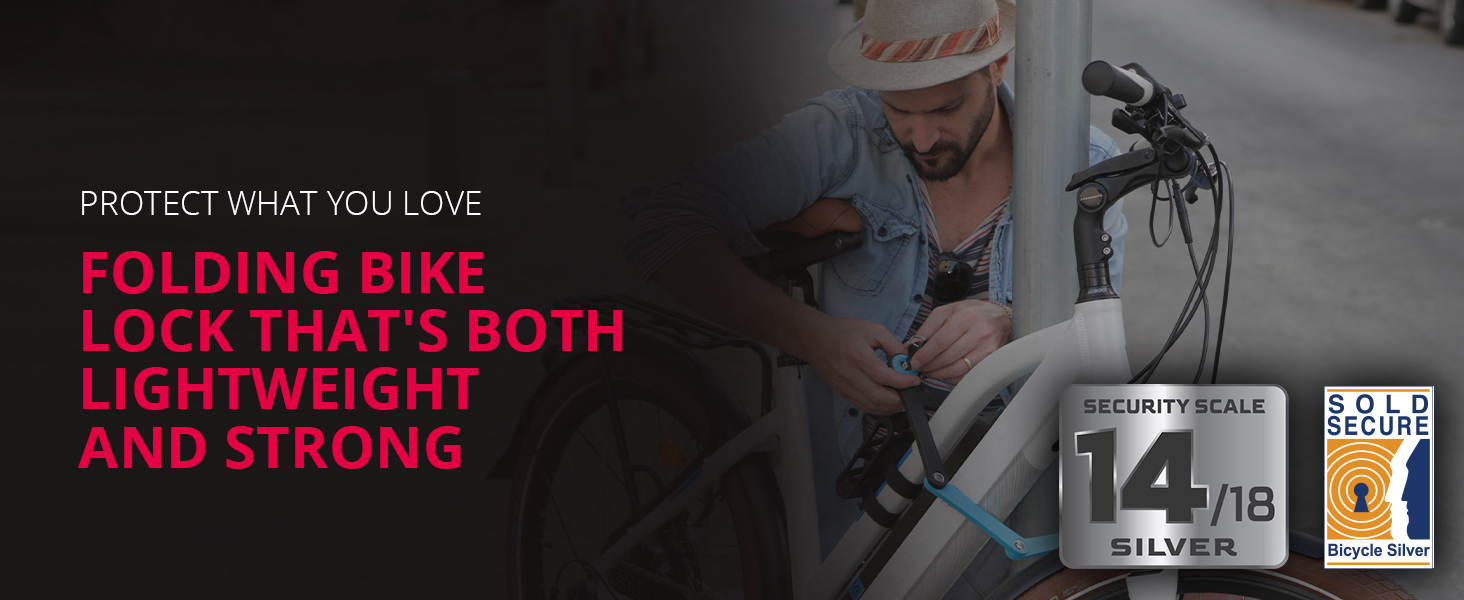 FoldyLock Compact-Folding Bike Lock that's Both Lightweight & Strong,bike locks heavy duty antitheft