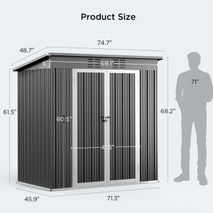 Outdoor Storage Shed, Outdoor Storage Cabinet, Metal Shed, Tool Shed, Backyard Shed, Garden Shed