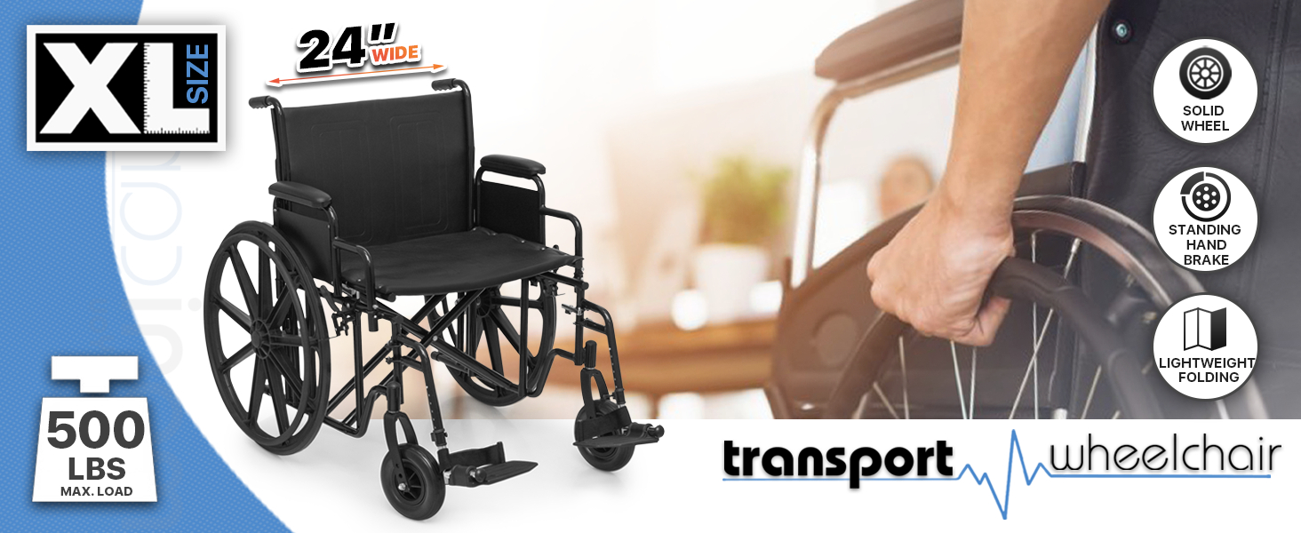 Foldable Transport Wheelchair